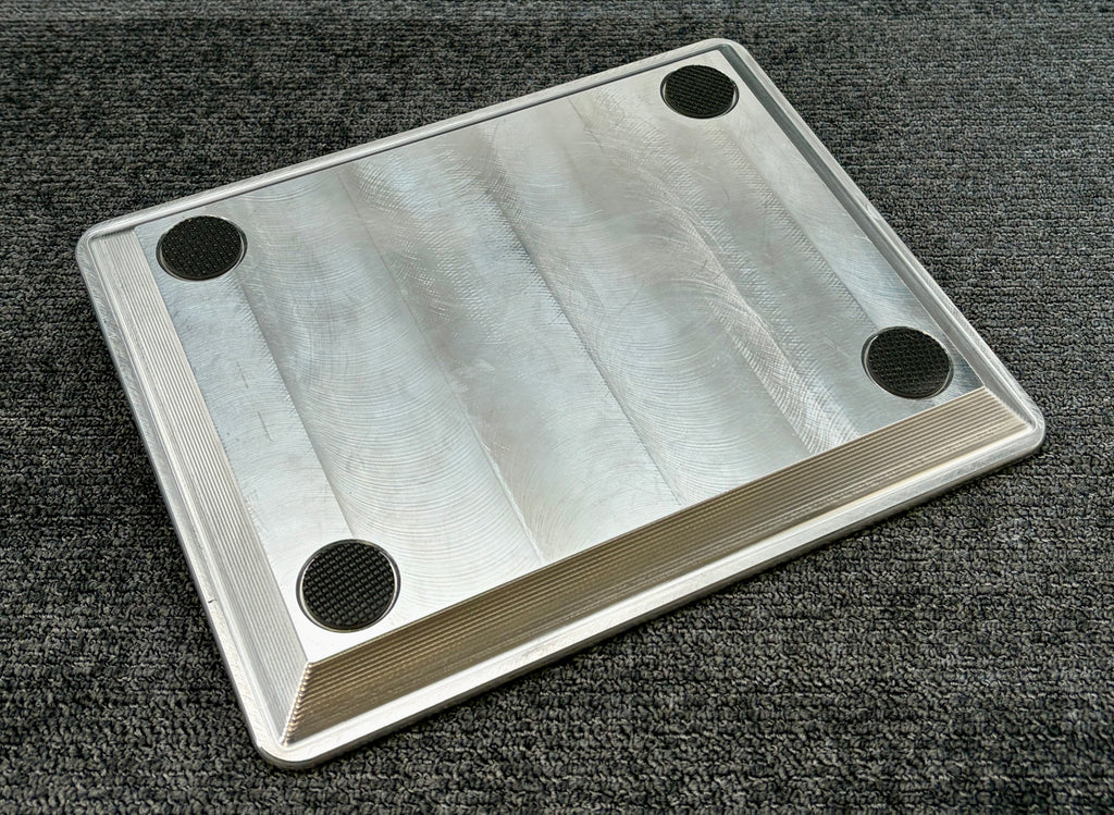 N52 Valet Tray P-108 — Polished Billet Aluminum — 10" x 8" — Cork Liner — Made in USA