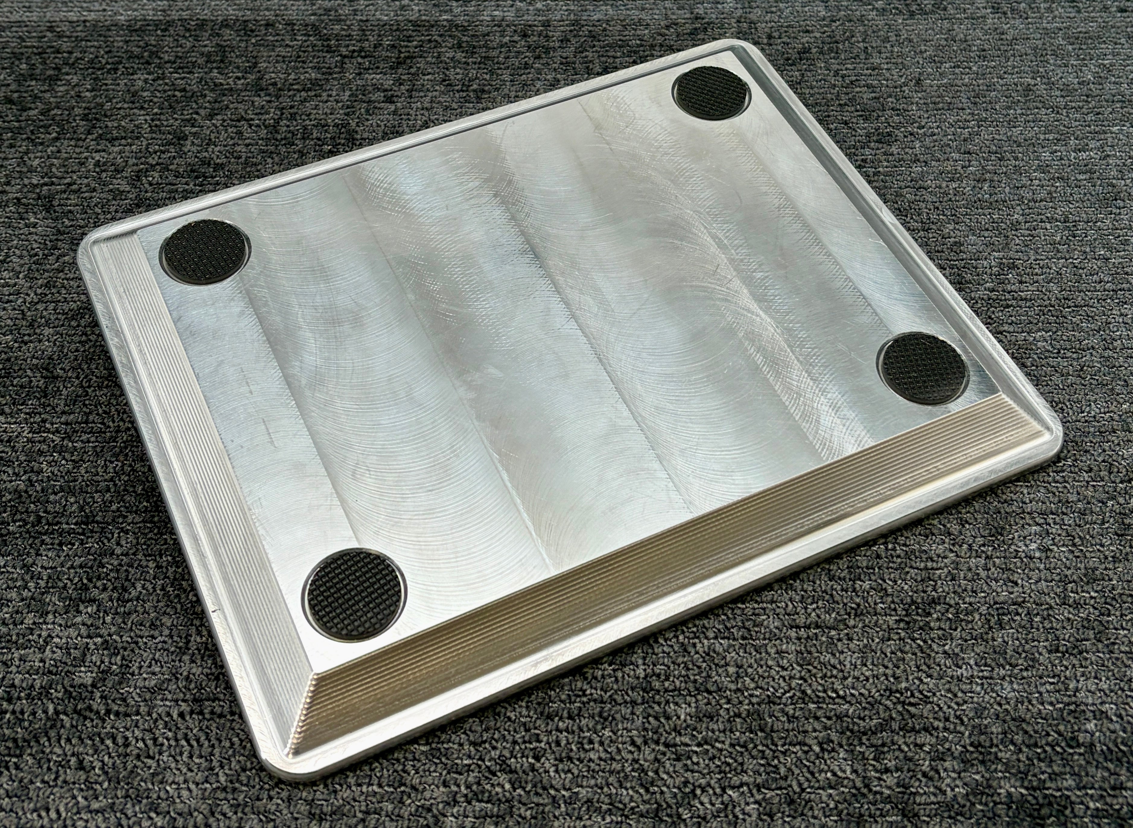N52 Valet Tray P-108 — Polished Billet Aluminum — 10" x 8" — Cork Liner — Made in USA