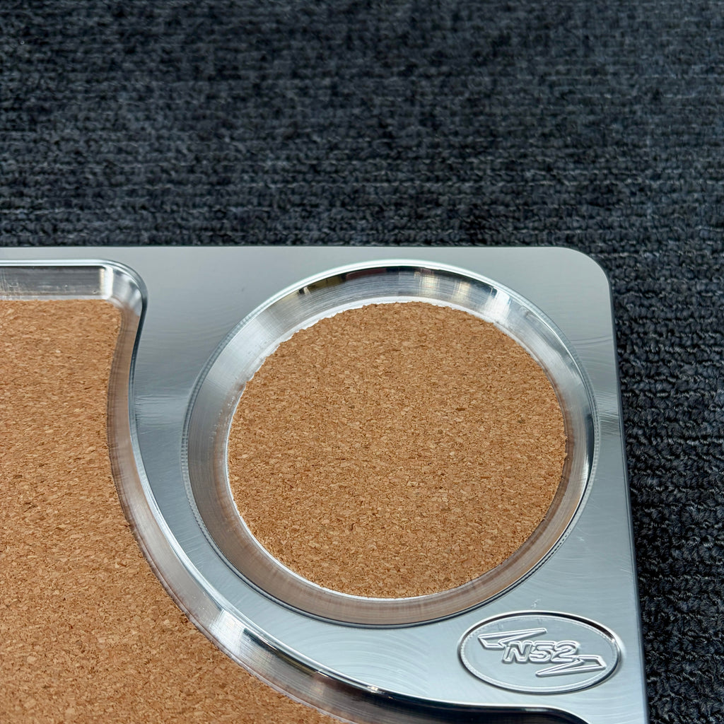 N52 Valet Tray P-108 — Polished Billet Aluminum — 10" x 8" — Cork Liner — Made in USA